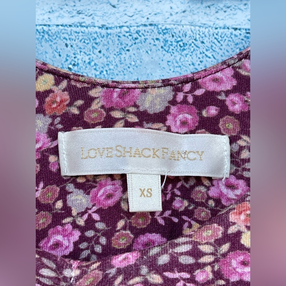 LOVESHACKFANCY Poeta Dress in Cherry Wine dress XS - Picture 9 of 16